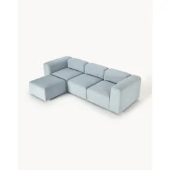 Divano Componibile 4 Posti In Boucle Con Poggiapiedi Lena