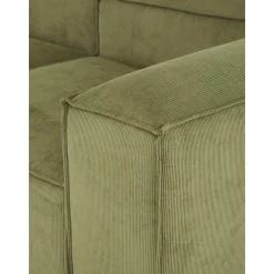 Divano Componibile 4 Posti In Velluto A Coste Con Poggiapiedi Lennon