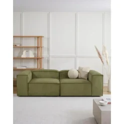 Divano Componibile 3 Posti In Velluto A Coste Lennon