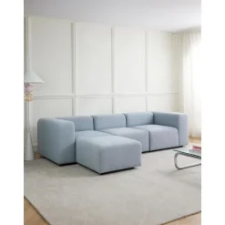 Divano Componibile 4 Posti In Boucle Con Poggiapiedi Lena