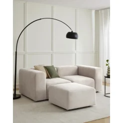 Divano Componibile 3 Posti Con Poggiapiedi Lena