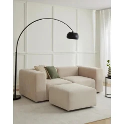 Divano Componibile 3 Posti Con Poggiapiedi Lena