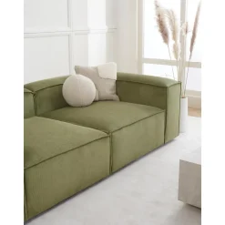 Divano Componibile 3 Posti In Velluto A Coste Lennon