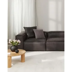 Divano Componibile 4 Posti In Pelle Riciclata Lennon