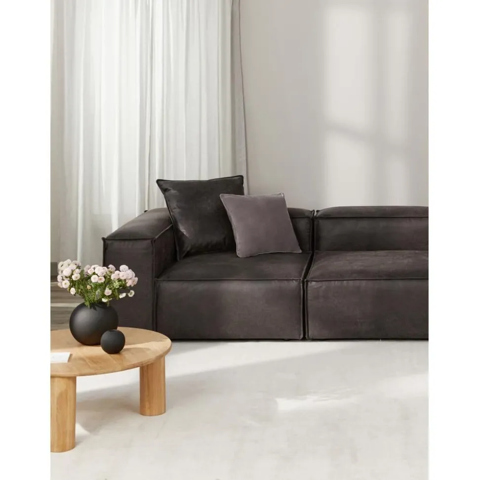 Divano Componibile 4 Posti In Pelle Riciclata Lennon