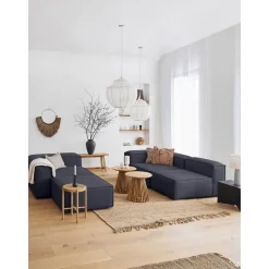 Divano Componibile 4 Posti Con Poggiapiedi Lennon