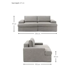 Divano Componibile 3 Posti Con Rivestimento Sfoderabile Russell