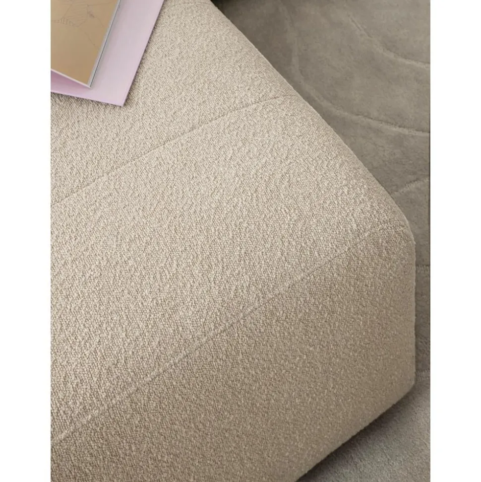 Divano Componibile 3 Posti In Boucle Con Poggiapiedi Lena