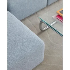 Divano Componibile 4 Posti In Boucle Con Poggiapiedi Lena