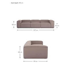 Divano Componibile 4 Posti In Velluto A Coste Lennon