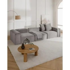 Divano Componibile 4 Posti In Velluto A Coste Lennon