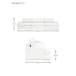 Divano Componibile 4 Posti Con Rivestimento Sfoderabile Russell