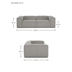 Divano Componibile 3 Posti In Velluto A Coste Lennon