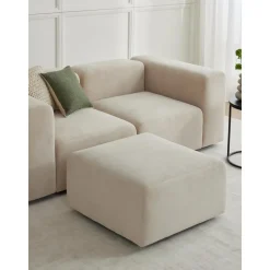 Divano Componibile 3 Posti Con Poggiapiedi Lena