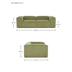 Divano Componibile 3 Posti In Velluto A Coste Lennon