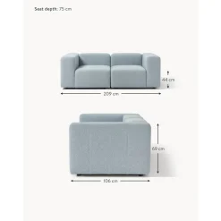 Divano Componibile 3 Posti In Boucle Lena