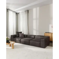 Divano Componibile 4 Posti In Pelle Riciclata Lennon