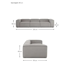 Divano Componibile 4 Posti In Velluto A Coste Lennon