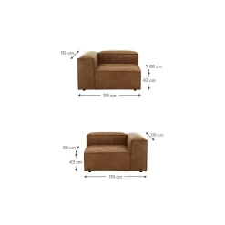 Divano Componibile 3 Posti In Pelle Riciclata Lennon