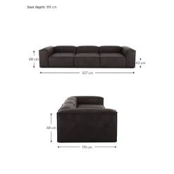 Divano Componibile 4 Posti In Pelle Riciclata Lennon