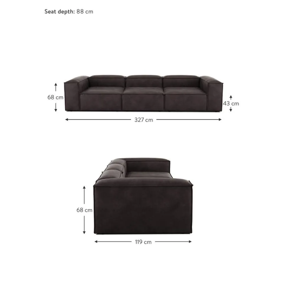 Divano Componibile 4 Posti In Pelle Riciclata Lennon