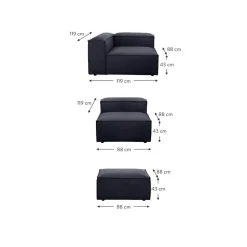 Divano Componibile 4 Posti Con Poggiapiedi Lennon