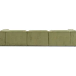 Divano Componibile 4 Posti In Velluto A Coste Con Poggiapiedi Lennon