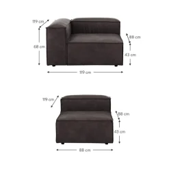 Divano Componibile 4 Posti In Pelle Riciclata Lennon