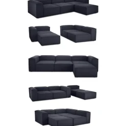 Divano Componibile 4 Posti Con Poggiapiedi Lennon