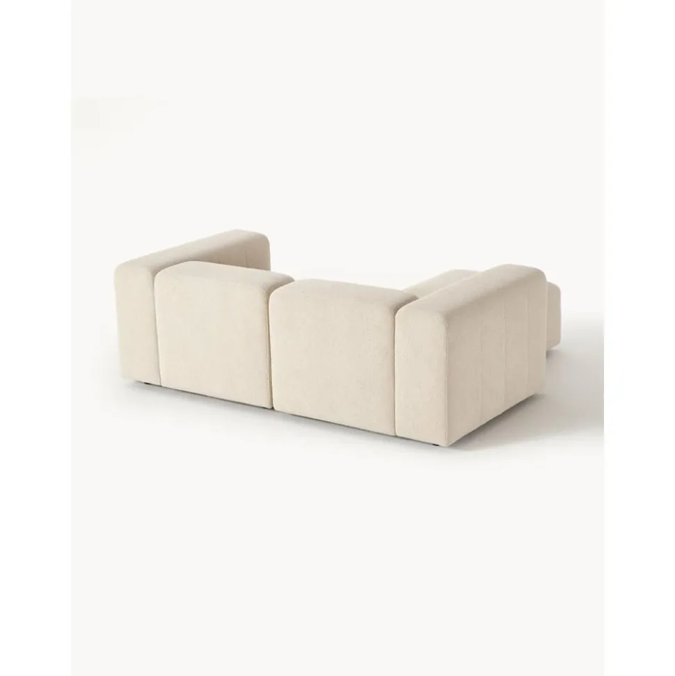 Divano Componibile 3 Posti In Boucle Con Poggiapiedi Lena