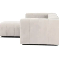 Divano Componibile 3 Posti Con Poggiapiedi Lena