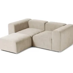 Divano Componibile 3 Posti Con Poggiapiedi Lena