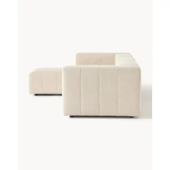 Divano Componibile 4 Posti In Boucle Con Poggiapiedi Lena