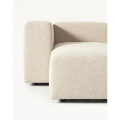 Divano Componibile 3 Posti In Boucle Con Poggiapiedi Lena