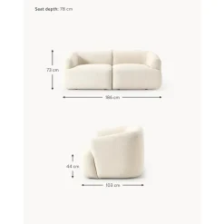 Divano Componibile 2 Posti In Boucle Sofia