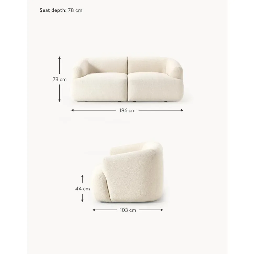 Divano Componibile 2 Posti In Boucle Sofia