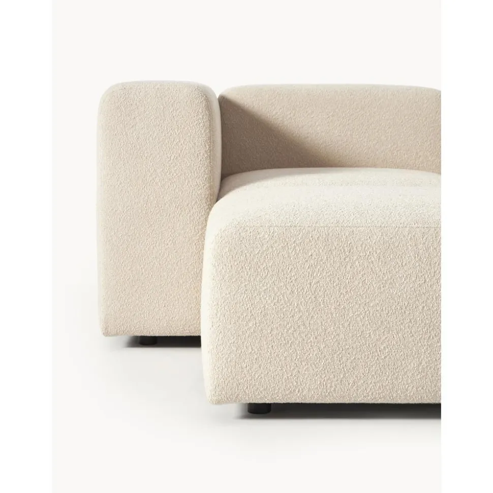 Divano Componibile 4 Posti In Boucle Con Poggiapiedi Lena