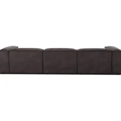 Divano Componibile 4 Posti In Pelle Riciclata Con Poggiapiedi Lennon