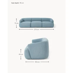 Divano Componibile 3 Posti In Boucle Sofia