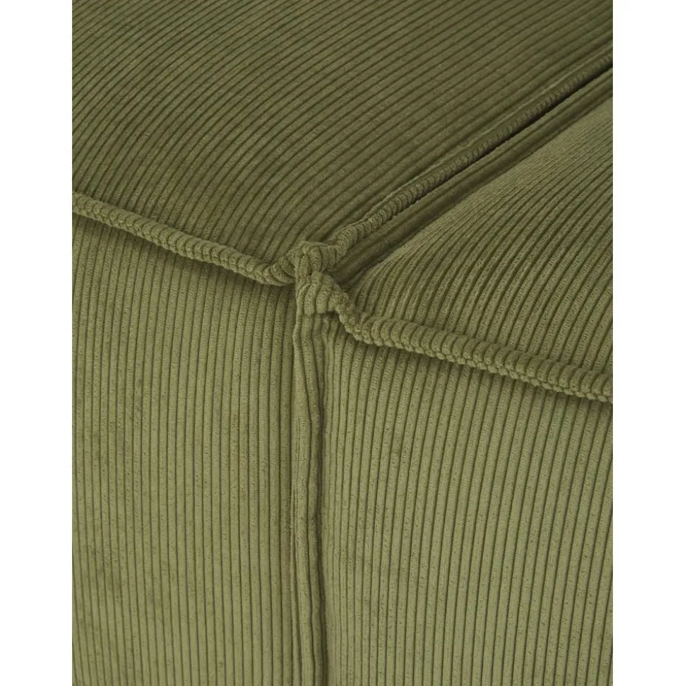 Divano Componibile 4 Posti In Velluto A Coste Con Poggiapiedi Lennon