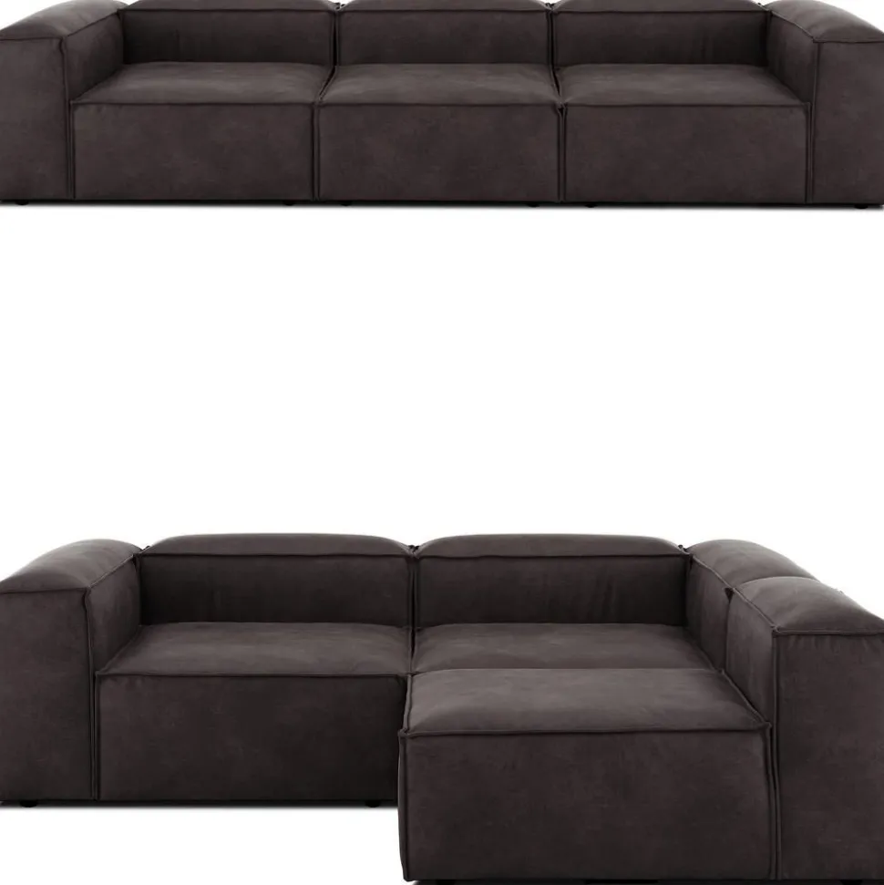 Divano Componibile 4 Posti In Pelle Riciclata Lennon