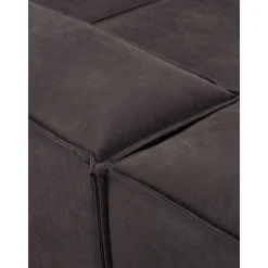 Divano Componibile 4 Posti In Pelle Riciclata Con Poggiapiedi Lennon