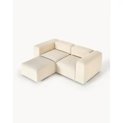 Divano Componibile 3 Posti In Boucle Con Poggiapiedi Lena