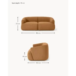 Divano Componibile 2 Posti In Boucle Sofia