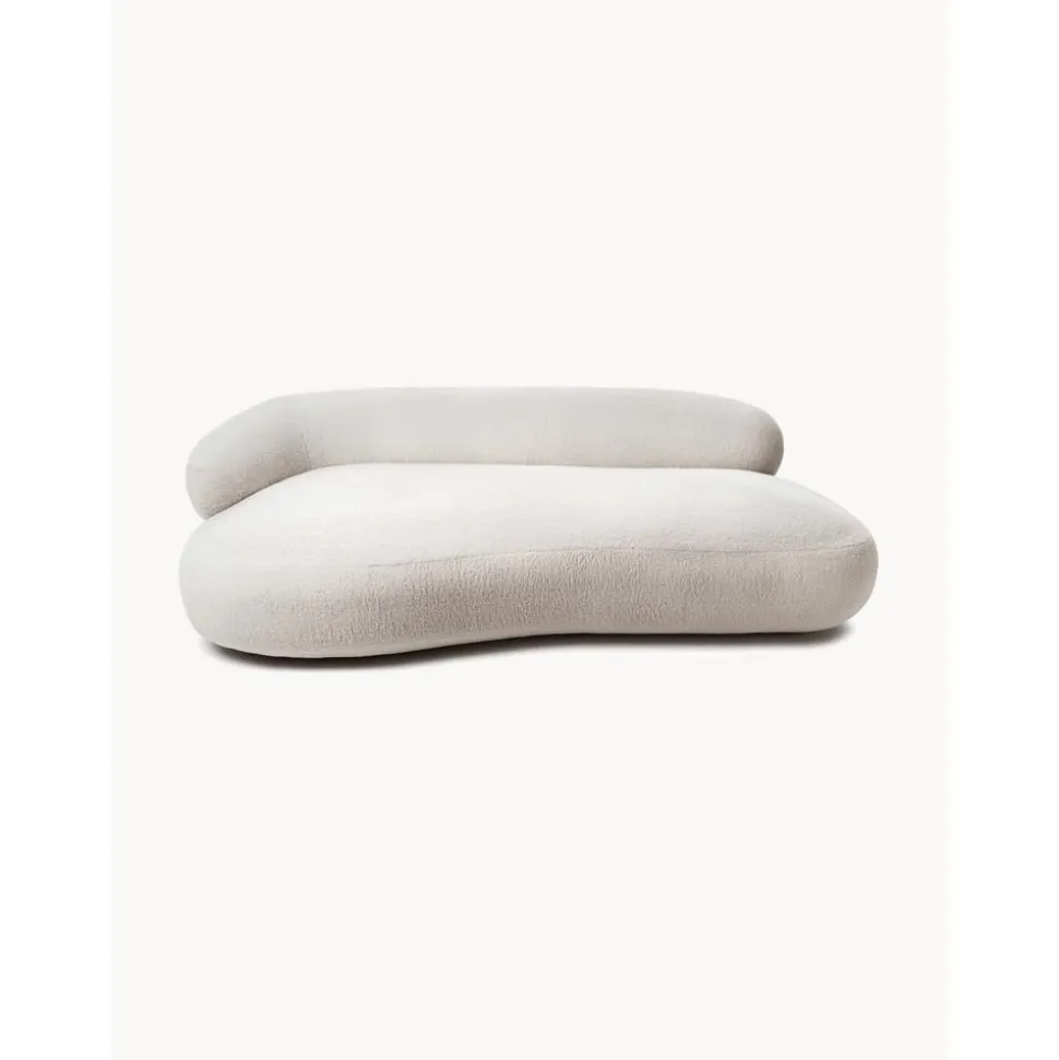 Divano Curvo 3 Posti In Teddy Alba