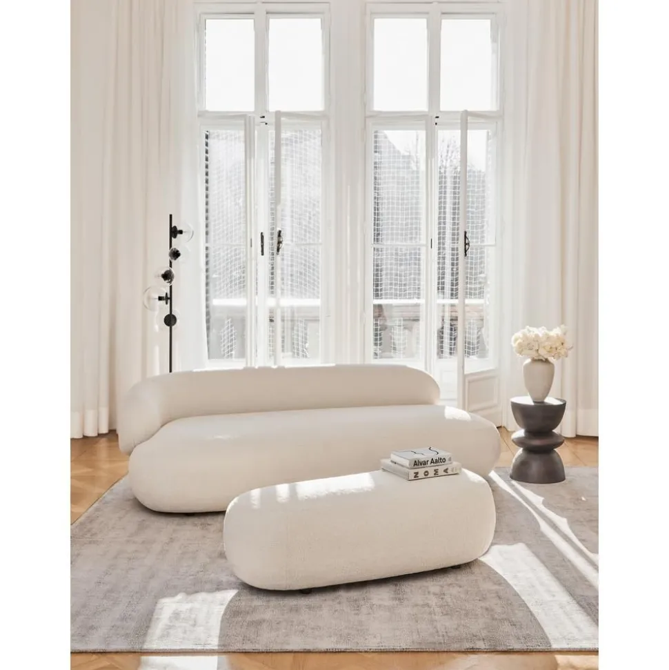 Divano Curvo 3 Posti In Teddy Alba