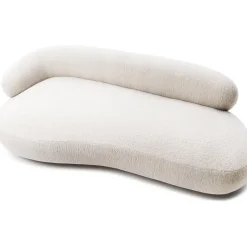 Divano Curvo 3 Posti In Teddy Alba