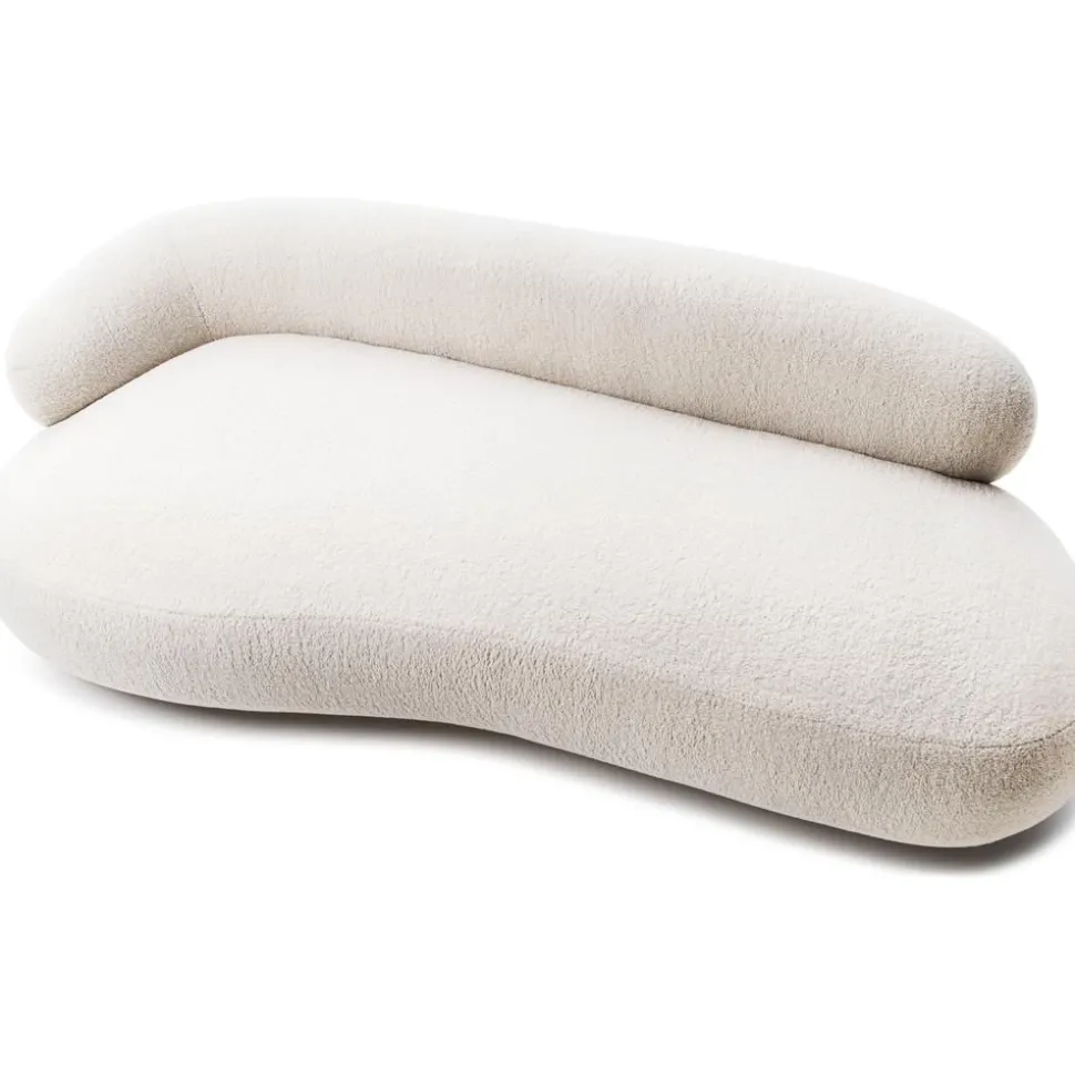 Divano Curvo 3 Posti In Teddy Alba