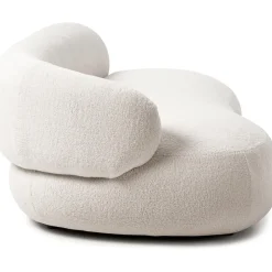 Divano Curvo 3 Posti In Teddy Alba