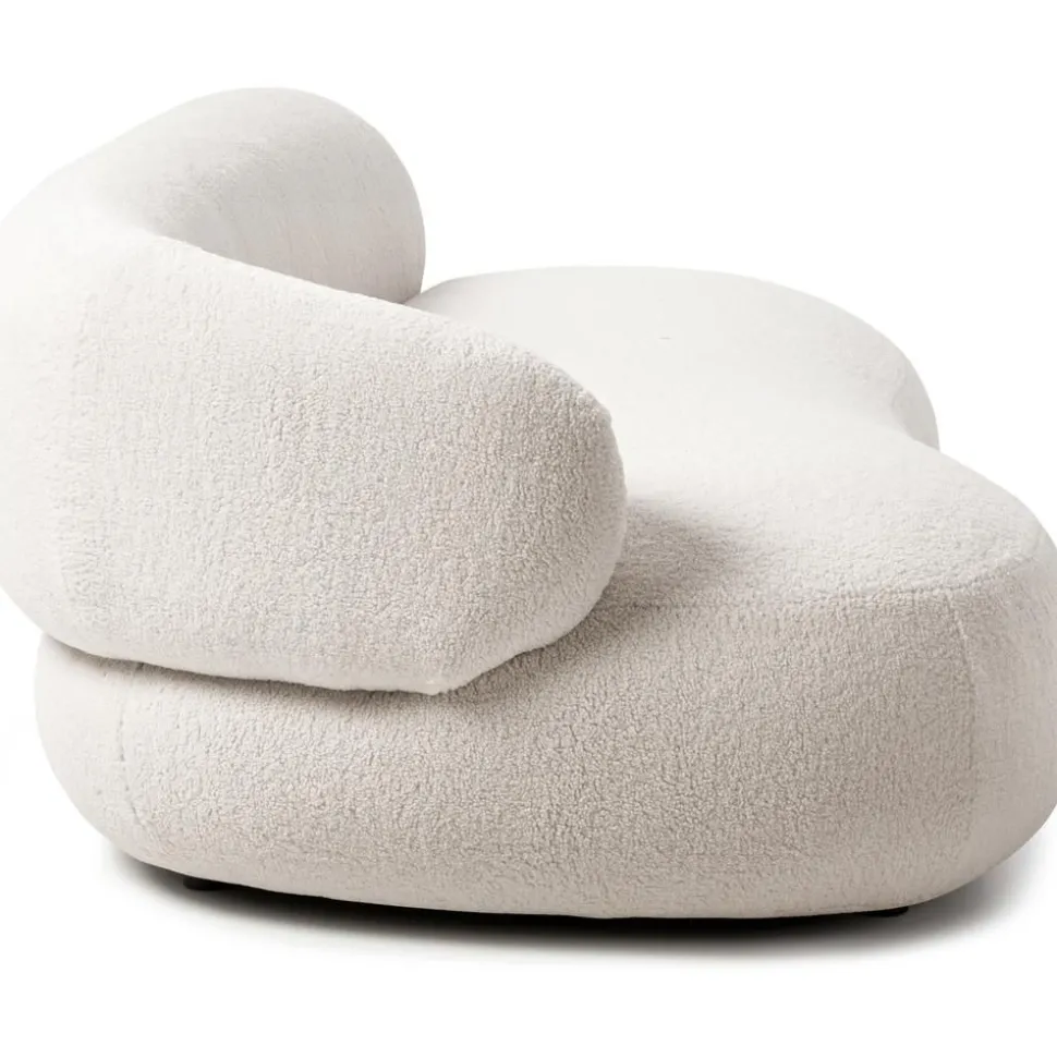 Divano Curvo 3 Posti In Teddy Alba